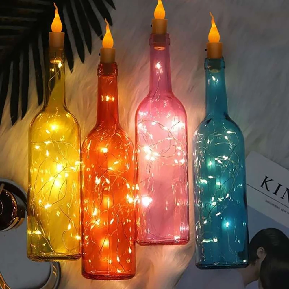 2 м/20 светодиодный новинка свеча бутылка гирлянда медный провод стекло ремесло