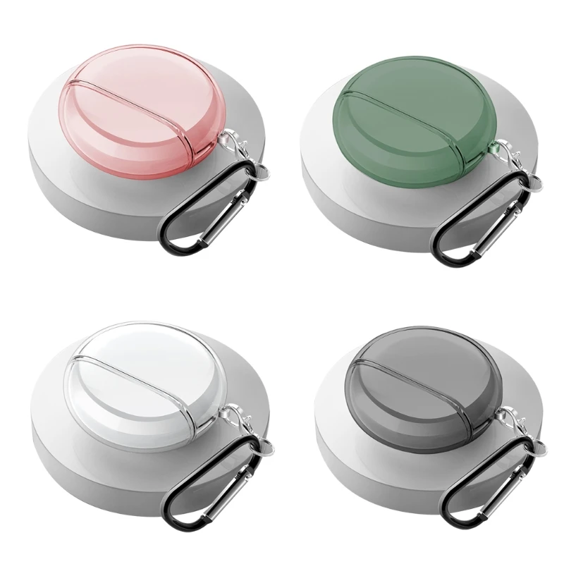 

Q1JF for huawei- Freebuds 3 Earphones Protective Case Box Pure Color Transparent Soft TPU Shell with Anti-Lose Hook