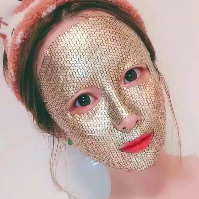 24k Золотая маска для лица Карнозин сотовая лист с эссенцией осветляет