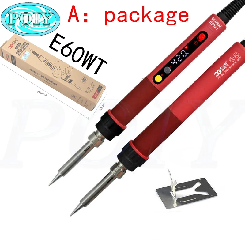 CXG E60WT A 110 В/220 В CXG E60WT профессиональный светодиодный Электрический паяльник с цифровой регулировкой 60 Вт паяльная станция с постоянной температурой E60W - Цвет: CXG E60WT A