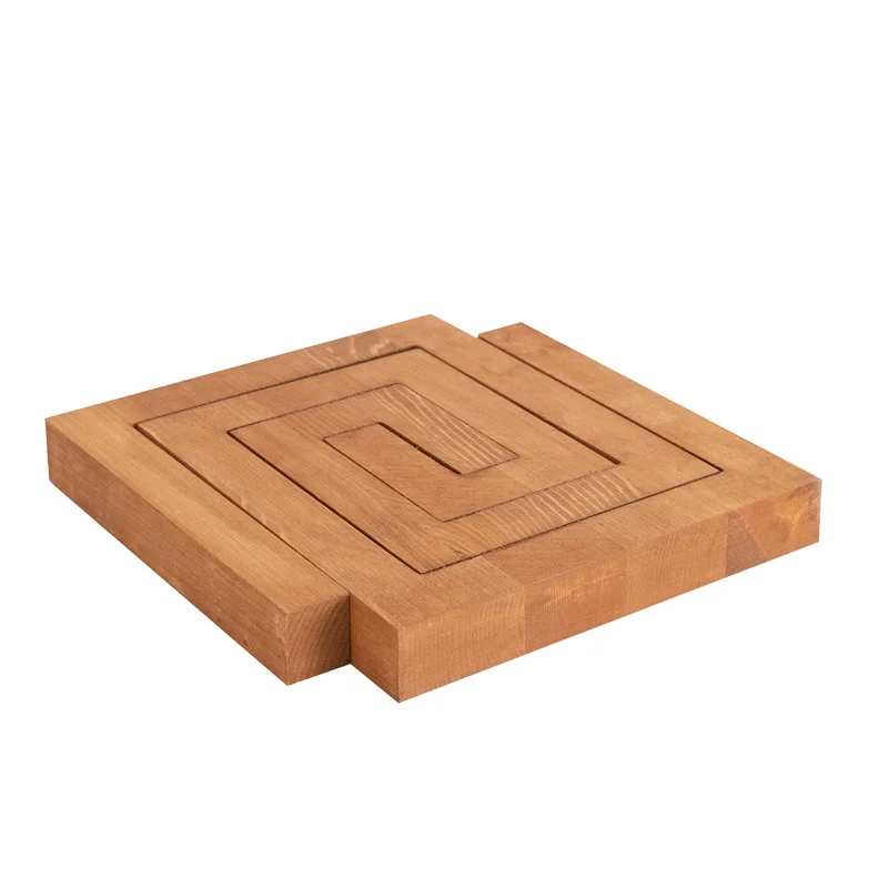 

Home Detachable Wood Pot Holder Coffee Drink Coasters Pad Placemat Heat Proof Square Mats Pads Cafe Table Decoration Accessories