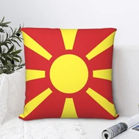 macedonia flag square pillowcase cushion cover cute zipper home decorative throw pillow case car nordic 4545cm