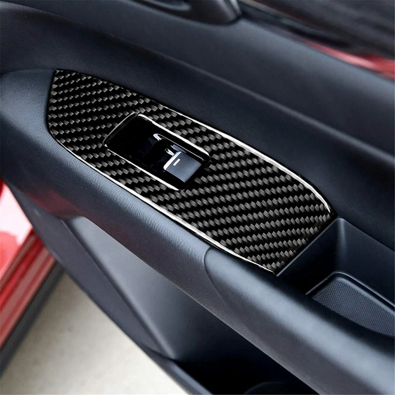 

Carbon Fiber Armrest Door Handle Window Lifting Switch Button Panel Frame Trim Cover Moulding for Mazda Cx-5 CX5 2017-2018