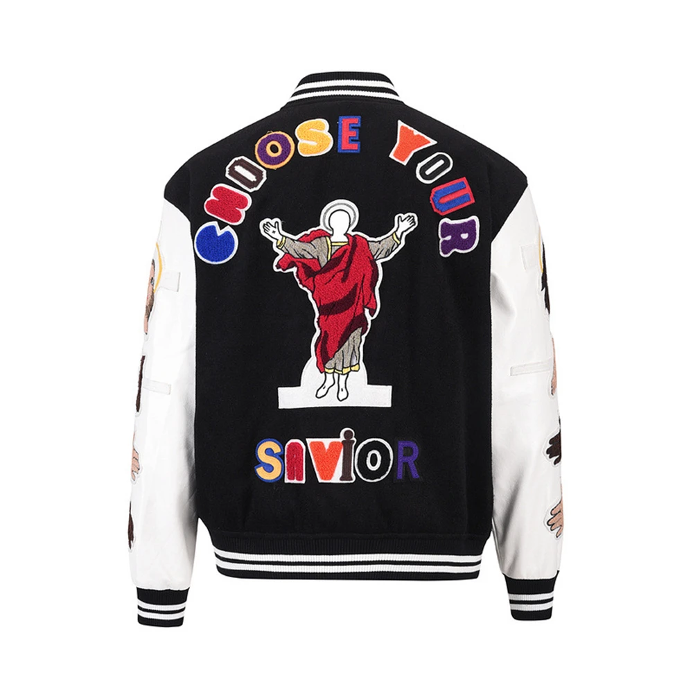 Мужская бейсбольная куртка с вышивкой Женская в стиле Хай-стрит повседневная