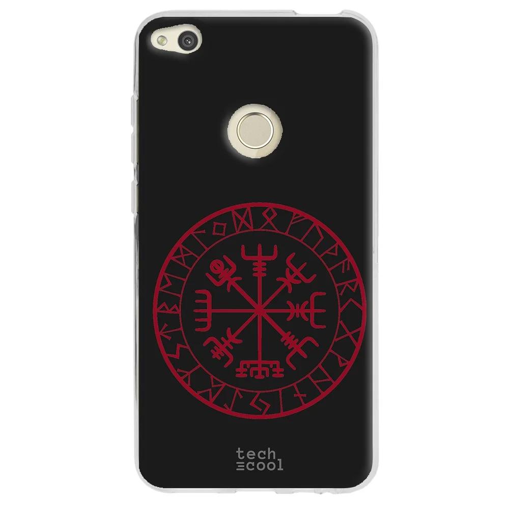 FunnyTech®Чехол для Huawei P8 Lite 2017 l с изображением символов викингов мифологии на черном