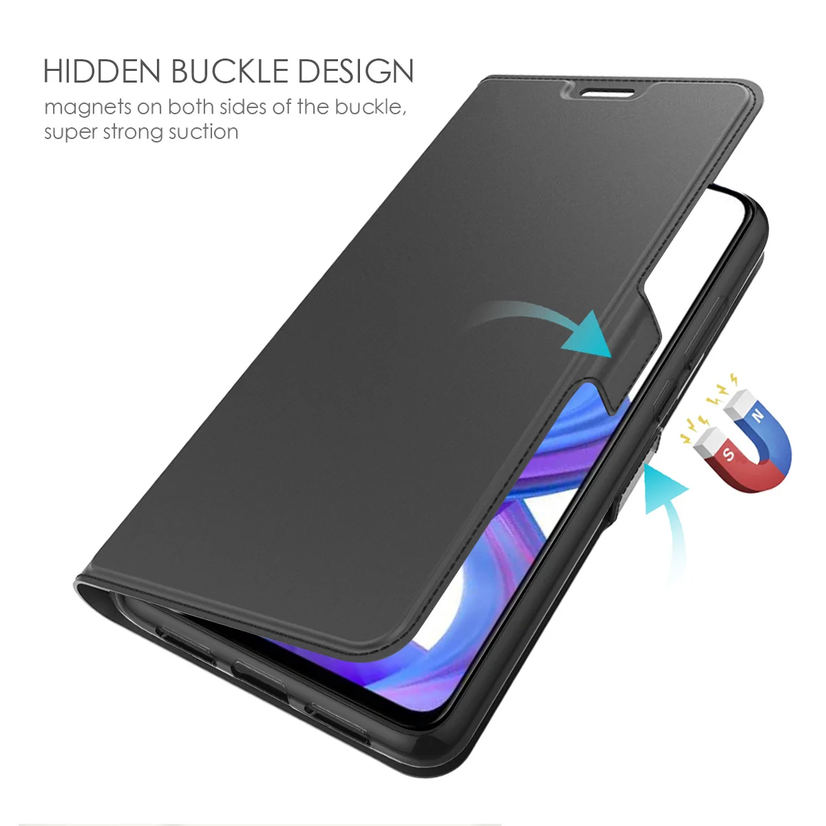Для huawei Honor 9x чехол из искусственной кожи ударопрочный флип бумажник с подставкой