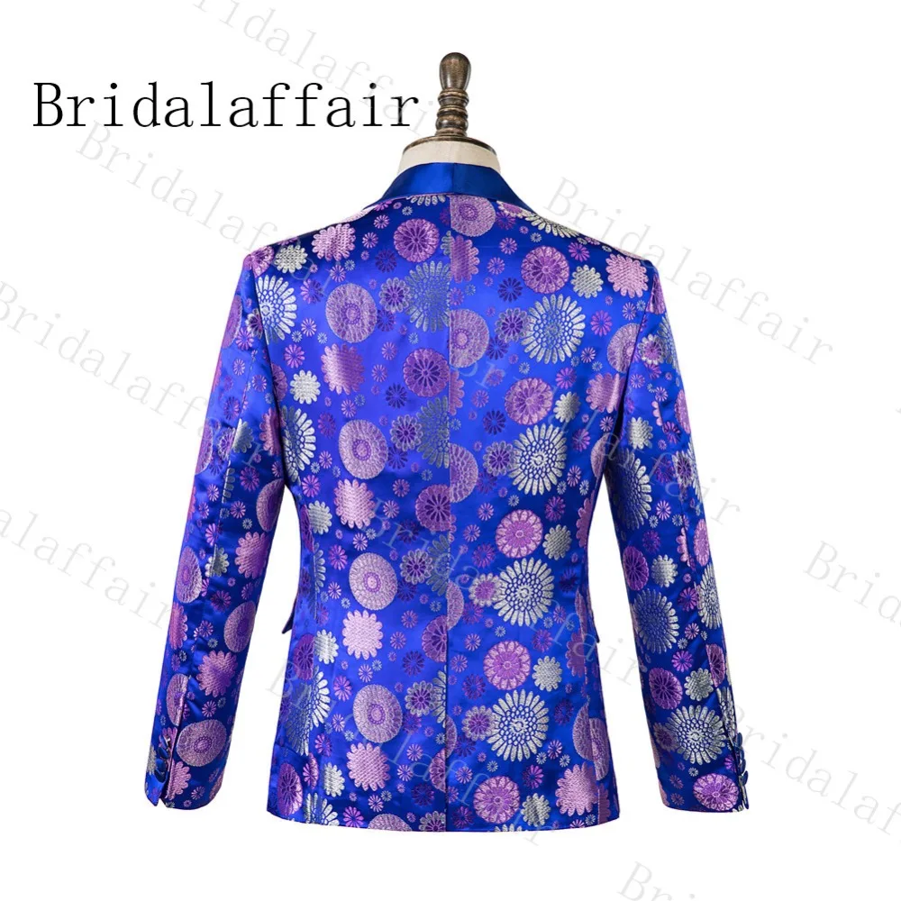 Bridalaffair Shinny, зимний Королевский смокинг, мужской костюм жениха, мужской костюм для шафера, Блейзер, комплекты(куртка+ брюки+ жилет