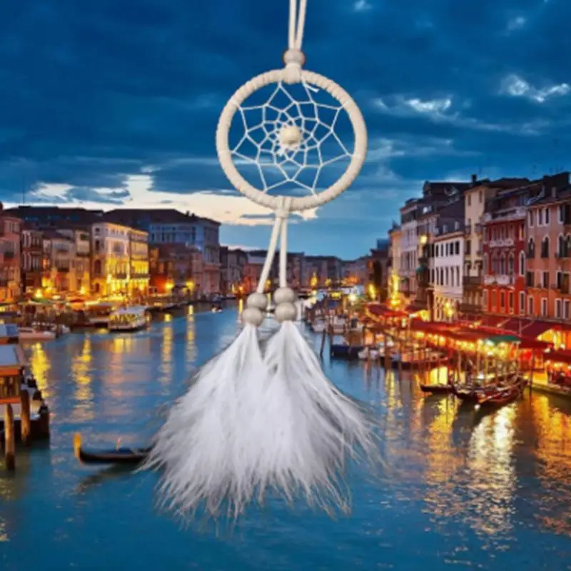 Креативный ловец мечты ручной работы с перьями ветряные колокольчики для