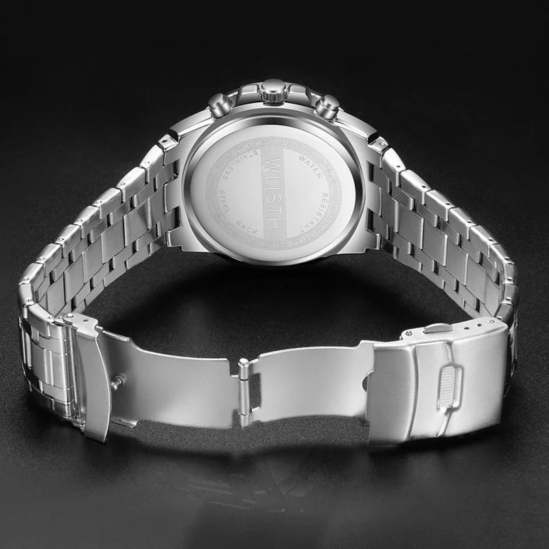 

Men Luxury Janpan Stainless Steel Casual Watches Quartz Top Brand Wrist Watch Waterproof Sport Round Luminous Business Watches
