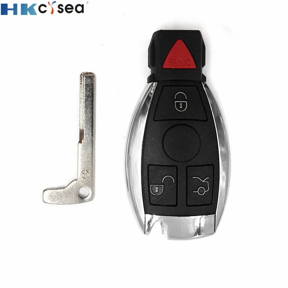 HKCYSEA 3 3+ 1 кнопка тревоги умный дистанционный Автомобильный ключ NEC BGA 315/433 МГц для Mercedes Benz MB с держателем батареи и металлическим лезвием