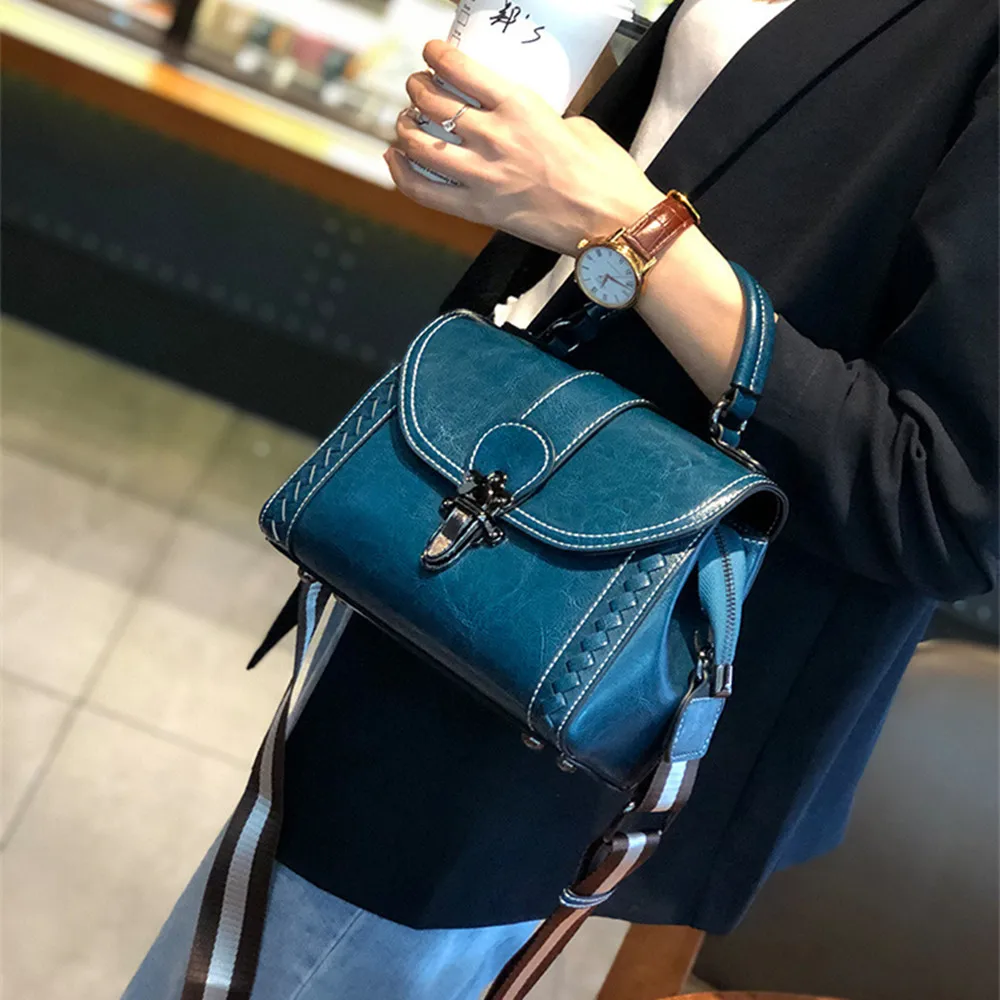 

Женские сумки из натуральной воловьей кожи, сумка на плечо, модная повседневная дамская сумка, новинка 2021, портативные сумки-мессенджеры че...