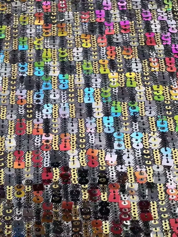 Блестящая симфония однотонная вышитая французская сетка с блестками