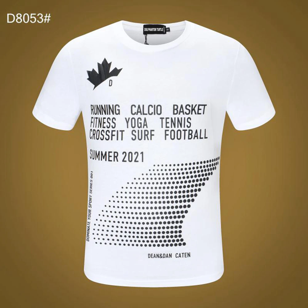 

Мужская хлопковая футболка с коротким рукавом и принтом, D80532