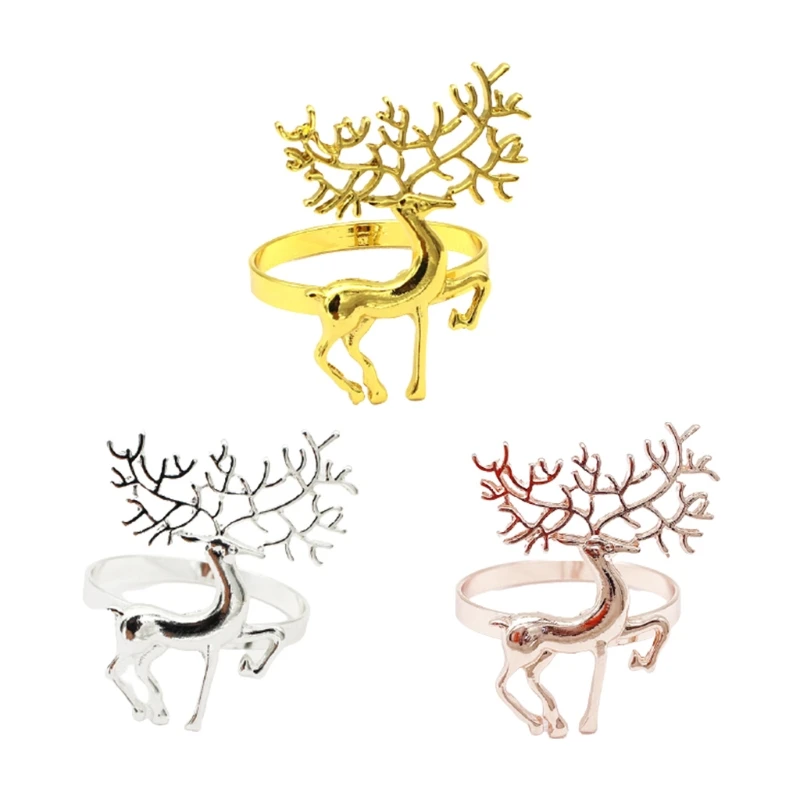 

Set of 6 Napkin Rings Fawn Shape 3 Colors to Choose Perfect Gifts for friends