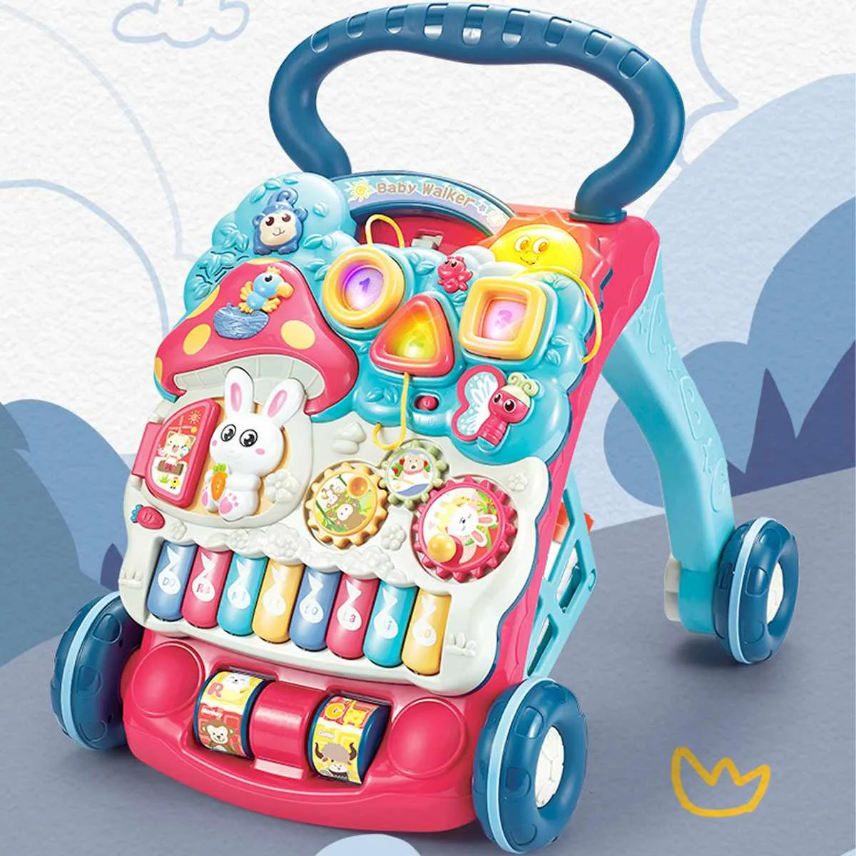 

NEW Baby Walker Multifunction Toddler Walker Sit-to-Stand Learning Walker Toys Activity Walkers Birthday Gift Toys for Baby Kids