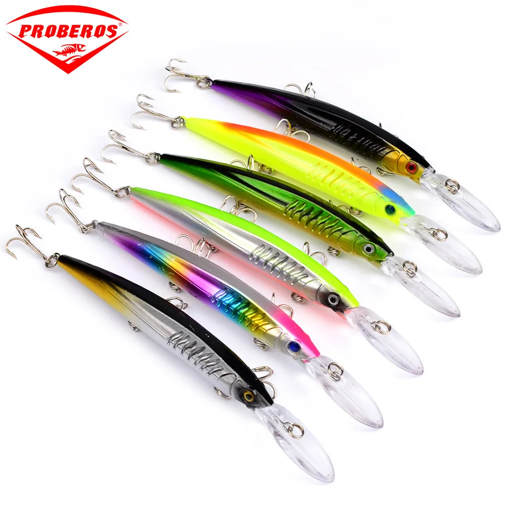 

152mm 12.5g Minnow Fishing Bait Lure Pesca 6# Hook Ocean River Wobbler Crankbait Artificial Fishing Bait Lure Hard Bait Tackle