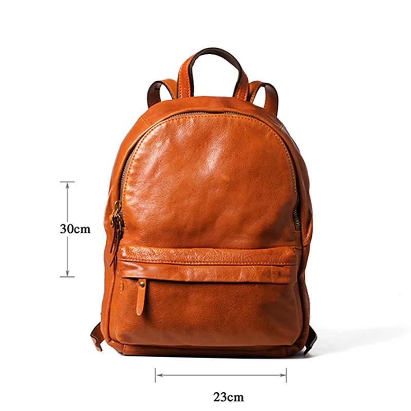 

AETOO Leather shoulder bag, trendy tour bag, casual retro men's backpack