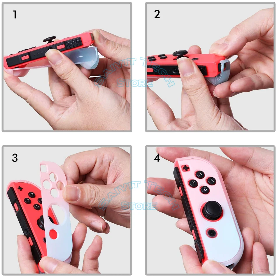 Розовый чехол для Nintendo Switch съемный ультратонкий цветной защитный жесткий из