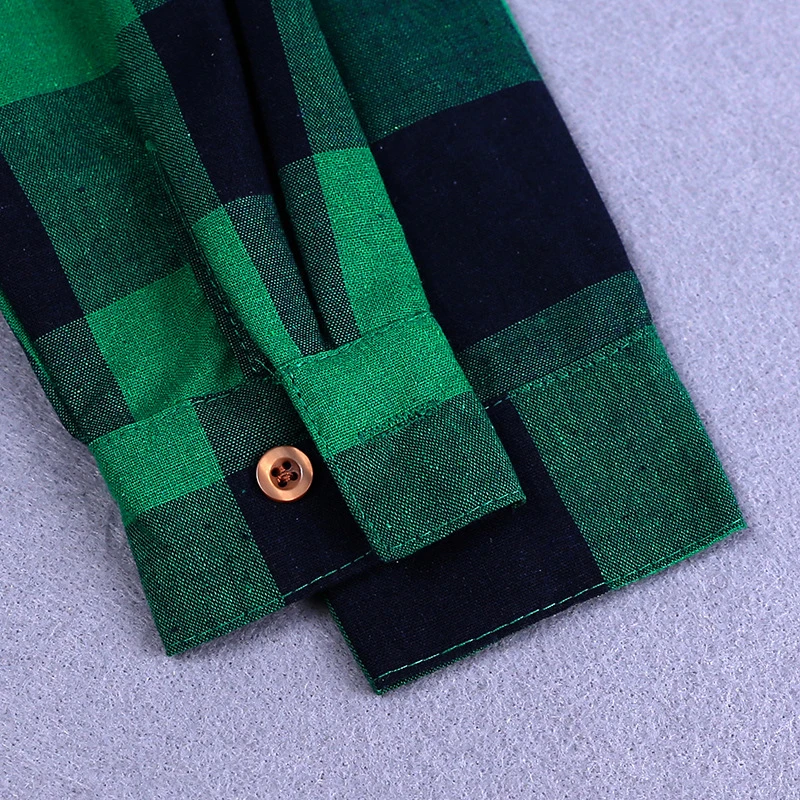 

2020 new1~7-year-old boy green plaid long-sleeved shirt + long jeans two-piece suit, soft cotton thin spring and autumn boy suit