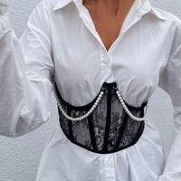 stylish waist corset see through steel rim see through tight waist women corset bustier lady bustier