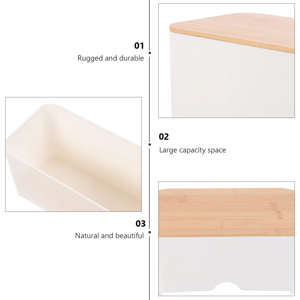 

1PC Bamboo Lid Mask Storage Box Mask Storage Box Practical Mask Box