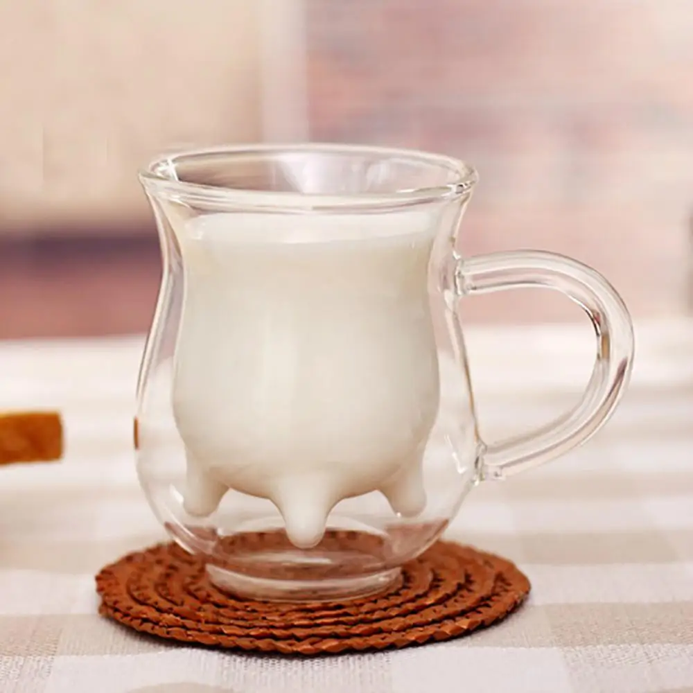 6 шт. стеклянная чашка с двойными стенками чашки для пива кофе сердца