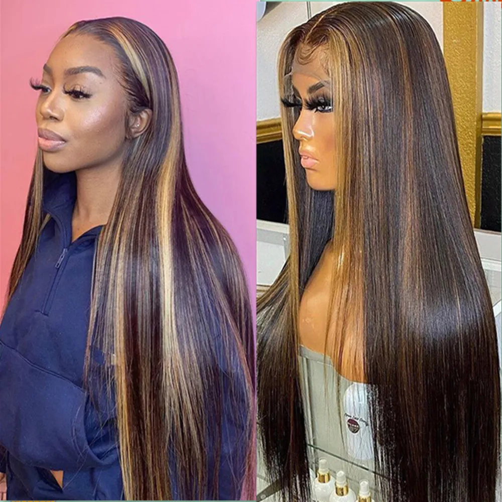 

Парик из малайзийских прямых волос с эффектом омбре