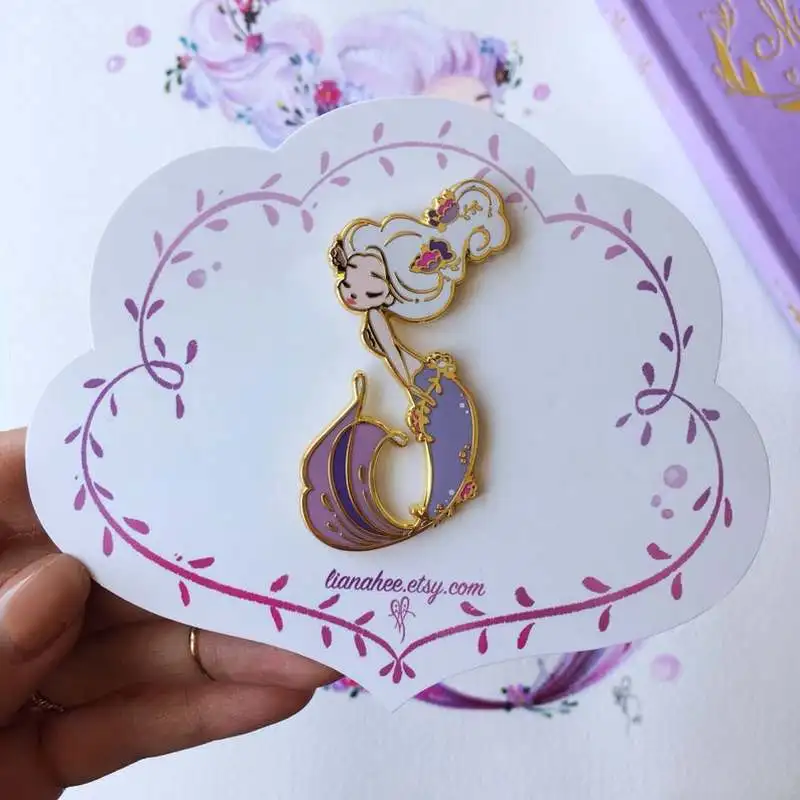 

Sale Limited Lilac Love Soft Enamel Pins Cute Mermaid Brooches Lapel Metal Fashion Badge Pin Backpack Accessories Jewelry Gifts