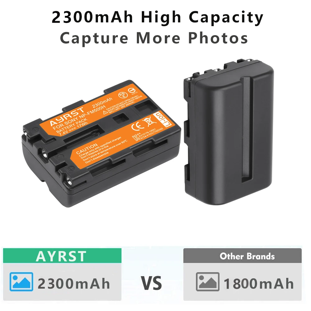 Аккумуляторная батарея 2300 мАч NP-FM500H NP FM500H + двойное зарядное устройство USB для Sony