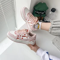 2021 new strawberry sneakers female spring sports white shoes cute japanese soft girl thick bottom