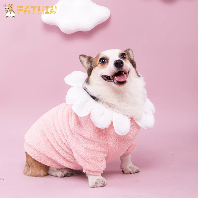 

Модная Милая одежда для домашних животных с цветами, толстовка с капюшоном для собак, теплое хлопковое пальто для Keji Pug, французский бульдог,...