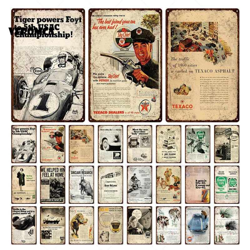 

Жестяной знак в стиле ретро для автомобильного двигателя, металлические пластины, табличка, наклейки на стену, газовое масло, брендовая фот...