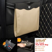 Led Dual-use Storage Bag Car Vehicle Trash Rubbish Bin Garbage Can Styling Dust Case Seat Back Bag  For Nissan Ashtray Barrel