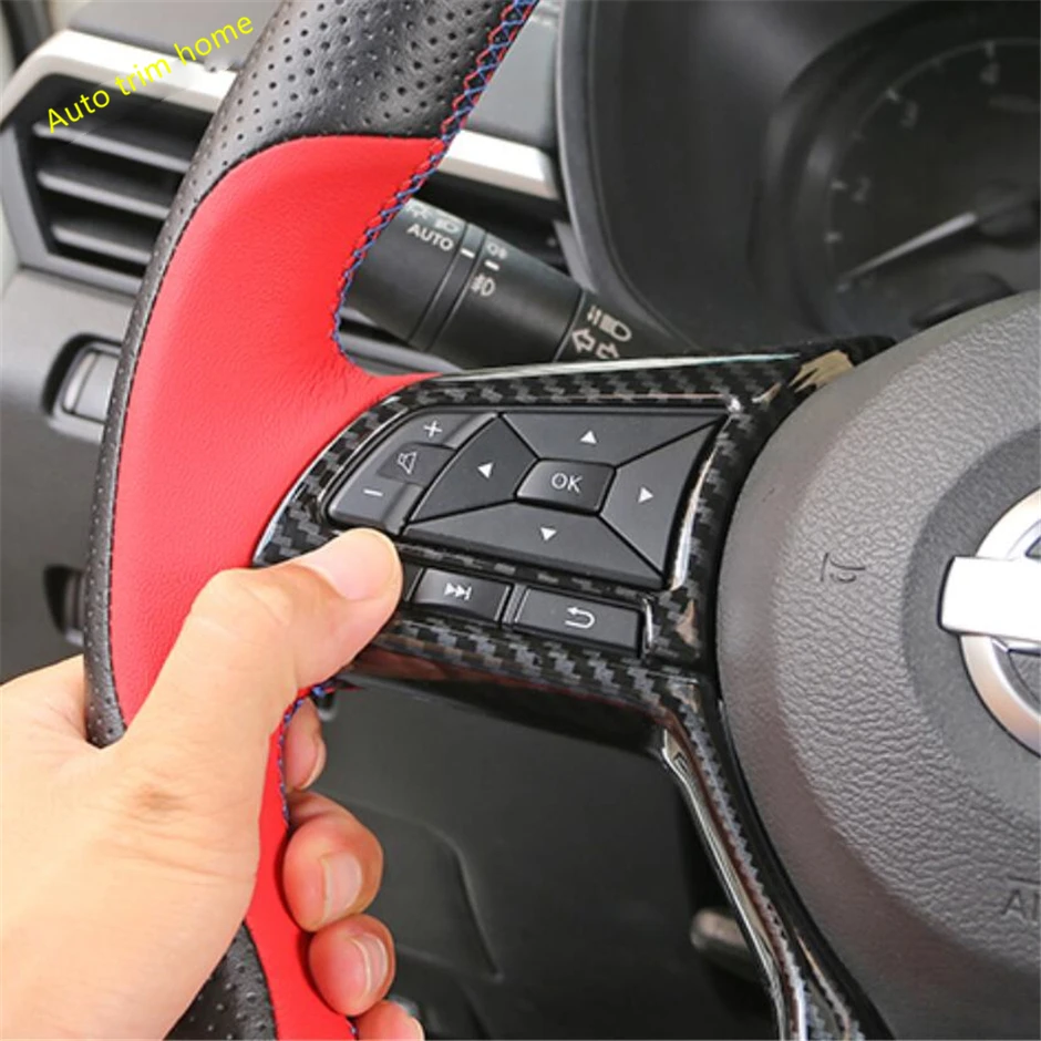 

Lapetus Steering Wheel Frame Decoration Cover Trim Carbon Fiber Look / Red ABS Interior Refit Kit For Nissan Serena 2016 - 2020