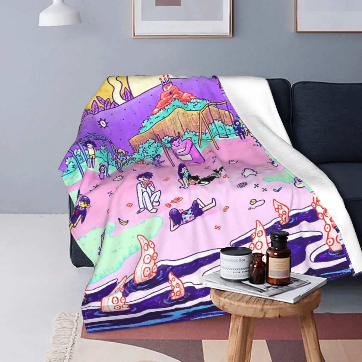 Aubrey Omori Knitted Blanket Game Cartoon Friends Flannel Throw Blankets Home Couch Decoration Lightweight Bedspreads | Дом и сад