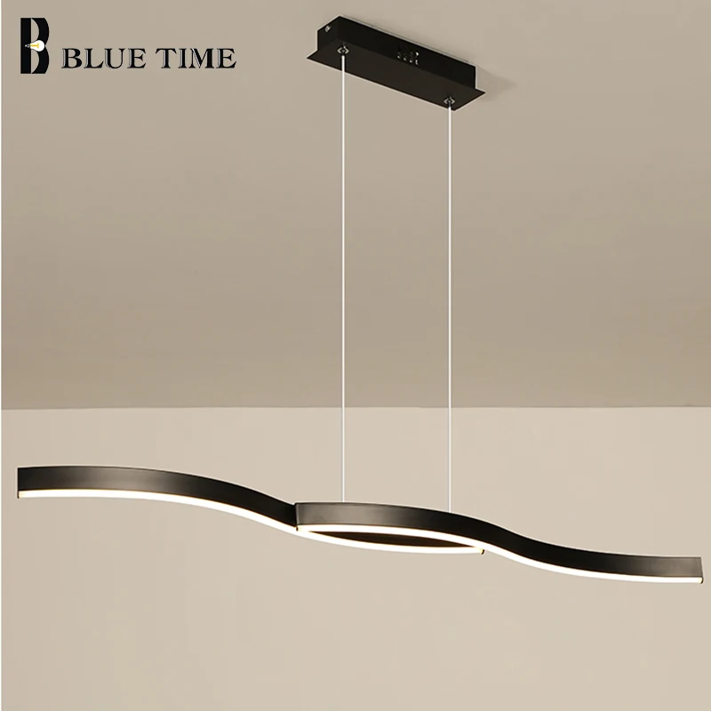 Modern Led Chandelier Lighting For Living room Dining Kitchen Acrylic Home 120 100cm Luminareis Black&ampWhite | Лампы и освещение