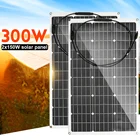 Солнечная панель 18 в 300 Вт150 Вт, полугибкая монокристаллическая солнечная батарея, самодельный кабель, водонепроницаемый уличный разъем, зарядное устройство