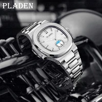 pladen sports mens watches luxury stainless steel waterproof quartz dress watch dive male business automatic date wristwatch
