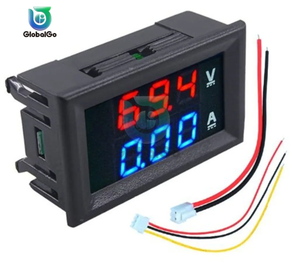 10A 50A 100A DC100V светодиодный цифровой вольтметр Амперметр автомобильный мотоцикл измеритель напряжения тока детектор напряжения Тестер монитор панель инструмент