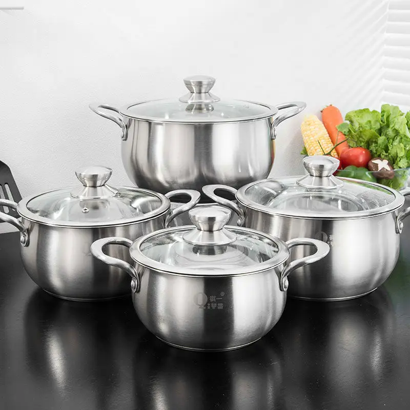 304 Stainless Steel Household Soup Pot Thickened Pots Stew Cooker Porridge Induction Gas Single Layer 2 | Дом и сад