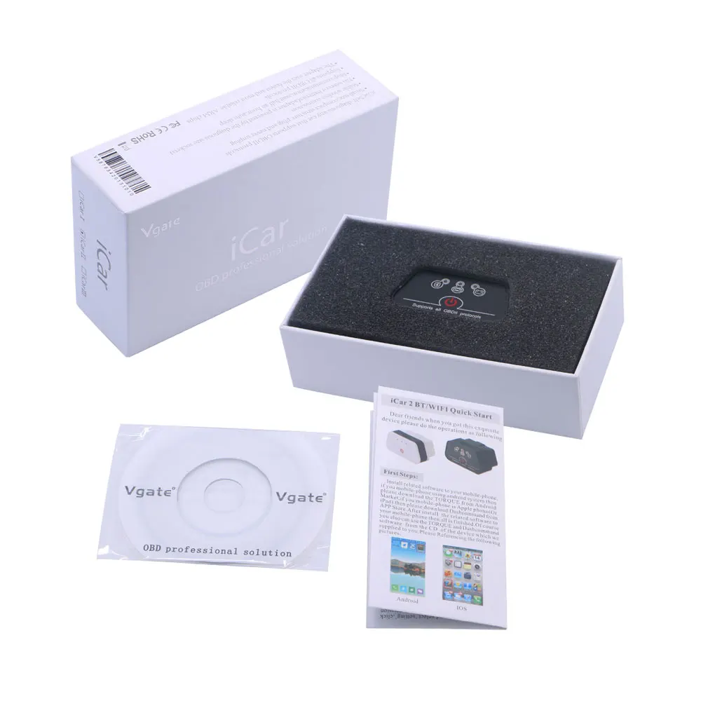Автомобильный диагностический сканер Vgate iCar2 ELM327 obd2 Bluetooth elm 327 V2.1 icar2