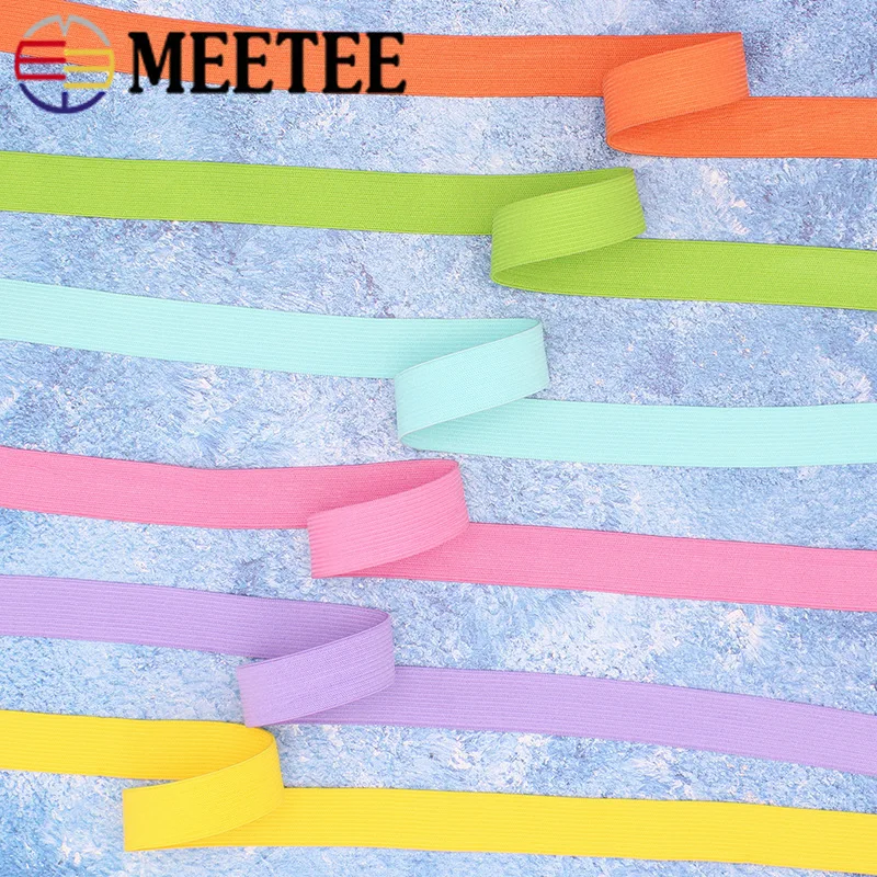 

Meetee 20M 20mm Colorful Rubber Bands Trousers Stretching Belt Webbing Tape DIY Garment Elastic Band Sewing Spring Ribbon KY510