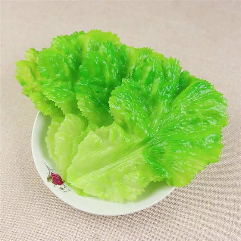 

2PCS Artificial Vegetable 19*13cm Multi-purpose Lettuce Leaves Food Display Model