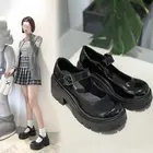 Женская повседневная кожаная обувь; Обувь в японском стиле Лолиты; Винтажная мягкая обувь на платформе и высоком каблуке; Обувь Мэри Джейн для студентов колледжа