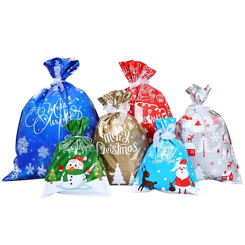 

Christmas Drawstring Gift Bags Assorted Wrapping Bags Upgraded Christmas Goodie Bags For Birthday Christmas Party