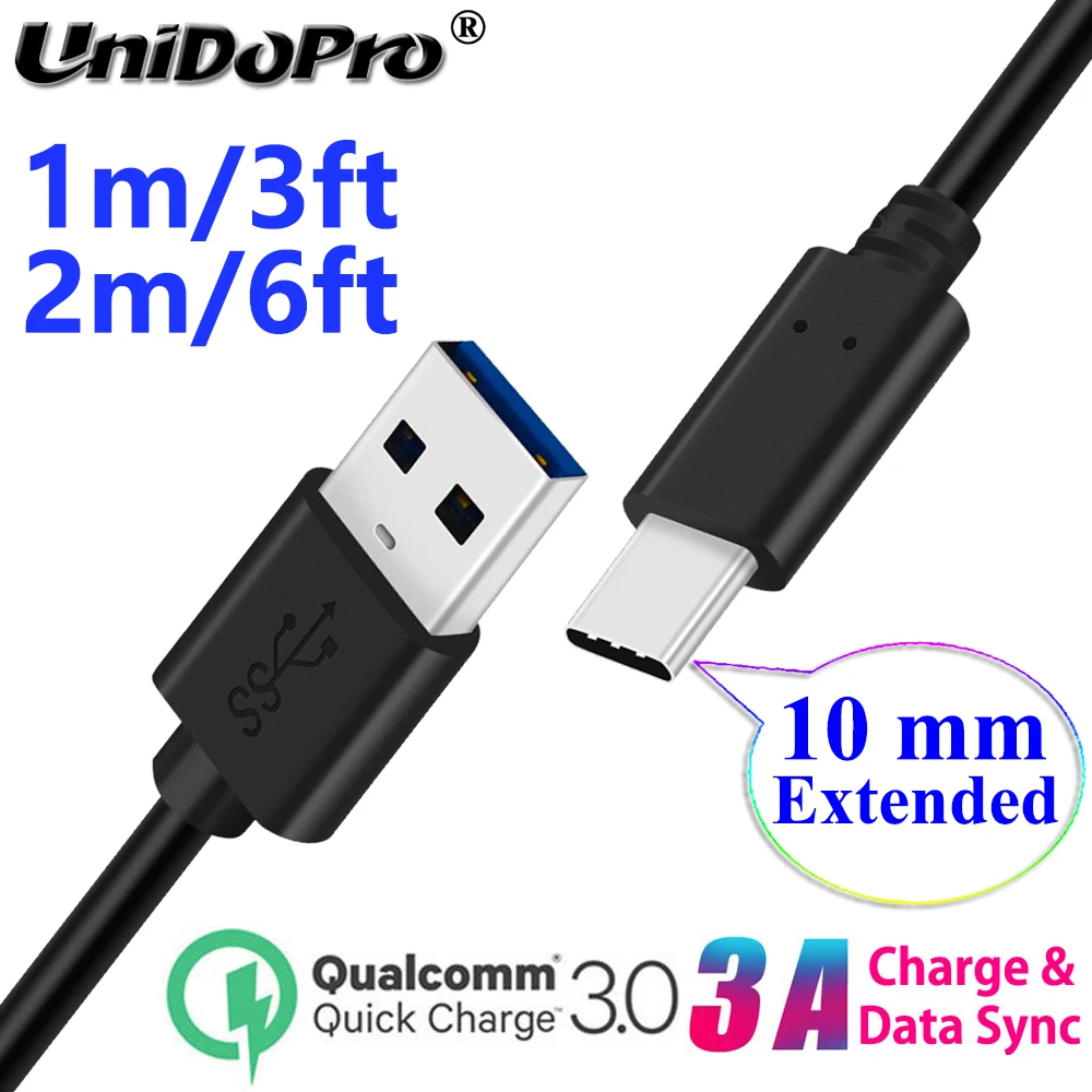 10 мм Удлиненный шнур USB 3 0 Type C кабель для быстрой зарядки MyPhone Hammer Energy 18x9 Blade 2 Pro