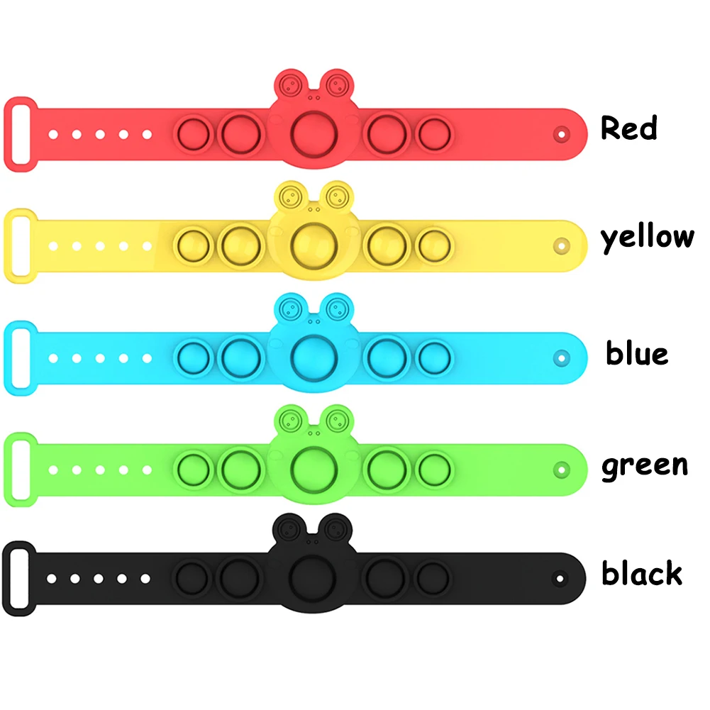 

Bracelet Simple Dimple Fidget Toys Flip Keychain Pop Bubble Silicone Stress Reliever Toy Gift for Kids Adults
