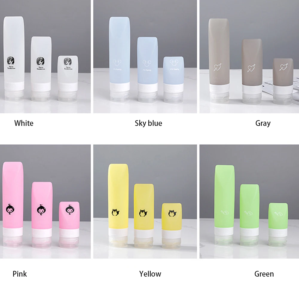 

1pc Travel Empty Silicone Portable Silicone Refillable Bottle For Lotion Shampoo Cosmetic Squeeze Containers Silicone Sub-bottle