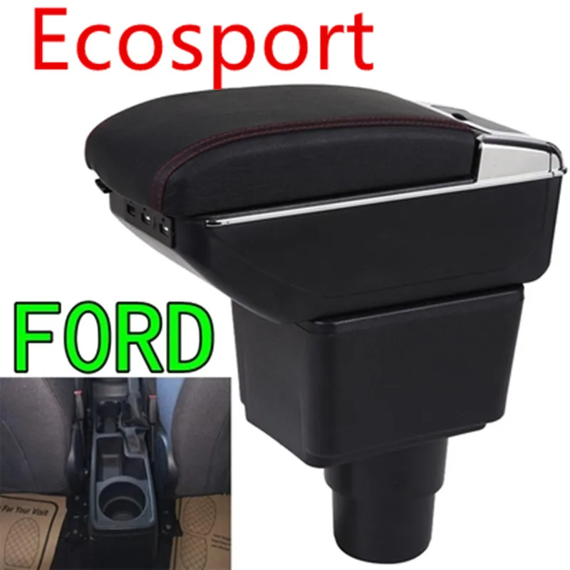 Для Ford EcoSport подлокотник коробка EcoSport Универсальный центральный автомобильный подлокотник для хранения коробка Подстаканник Пепельница Модификация аксессуары