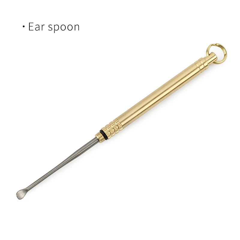 Ear Spoon Латунь+ титановый сплав Ушная ложка все-в-одном зубочистка портативный EDC Открытый Инструменты зубочистки - Цвет: Ear Spoon